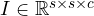 I\in \mathbb{R}^{s\times{s} \times{c}}