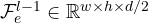 \mathcal{F}_e^{l-1}\in \mathbb{R}^{w\times h\times d/2}