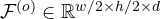 \mathcal{F}^{(o)}\in\mathbb{R}^{w/2\times h/2\times d}