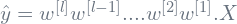 \hat{y}=w^{[l]}w^{[l-1]}....w^{[2]}w^{[1]}.X